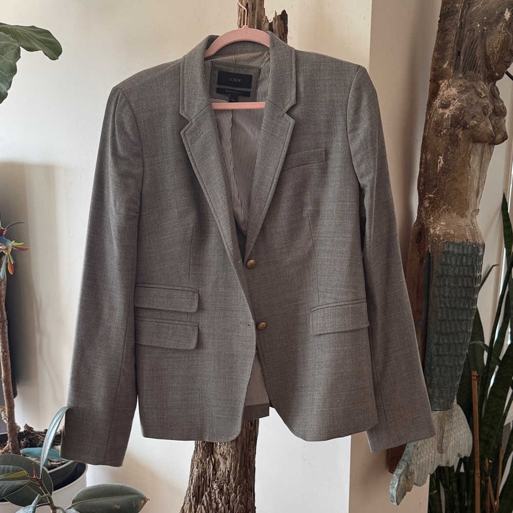 J. Crew schoolboy Gray Single-Breasted Women's wool Blazer 14T